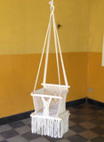 .Macrame baby swing